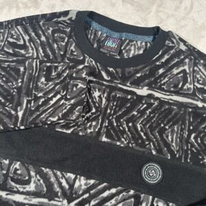 Quiksilver flame on fleece high Altitude Sweater Mens M Black/gray